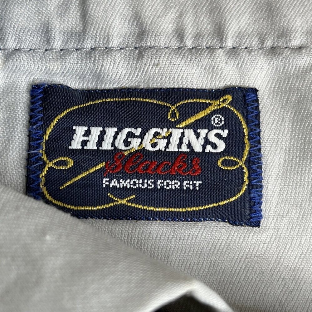 Higgins Slacks Shorts Mens Size 40 Golf Shorts Tan Navy White Plaid Pockets - Picture 6 of 8